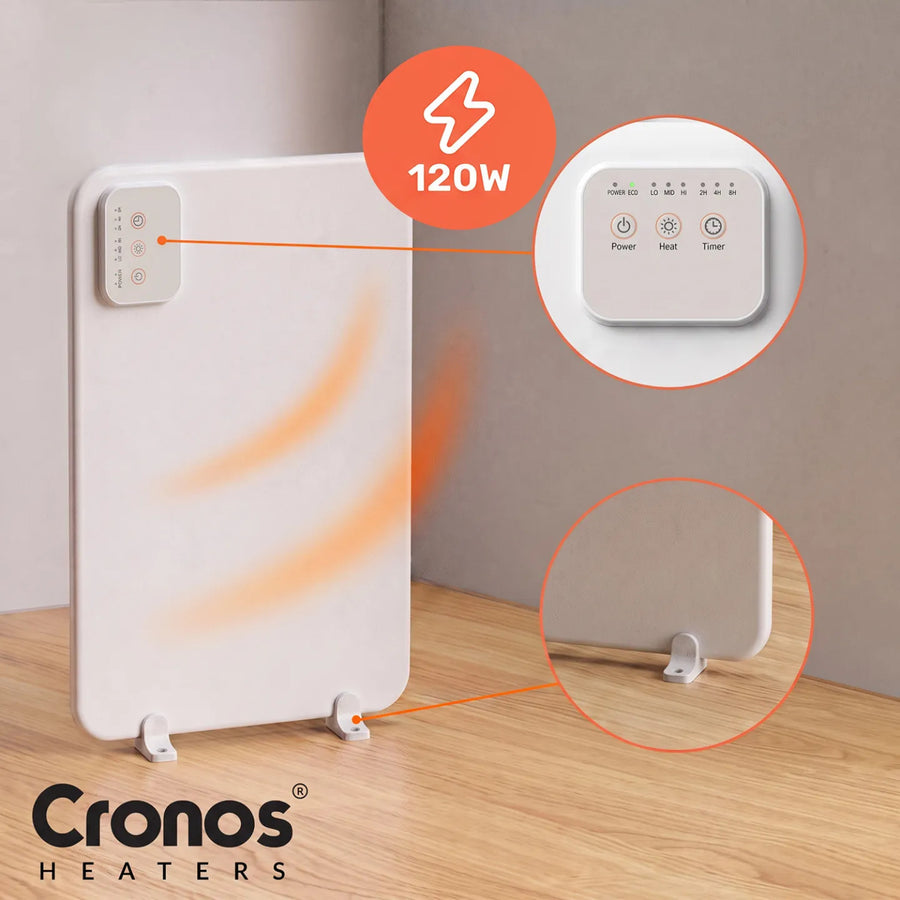 Cronos infraroodverwarmingspaneel voor onder het bureau, vermogen 120 W, timer, 3 standen, DCH-150