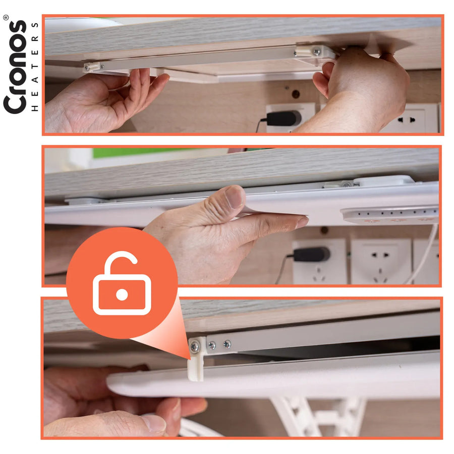 Cronos infraroodverwarmingspaneel voor onder het bureau, vermogen 120 W, timer, 3 standen, DCH-150
