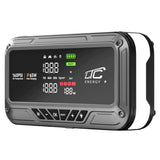 LTC-startbooster, 12.000 mAh, met compressor, zaklamp en powerbank, LCD-display, vermogen 65 W, inclusief kabels en opberghoes, LXJS120
