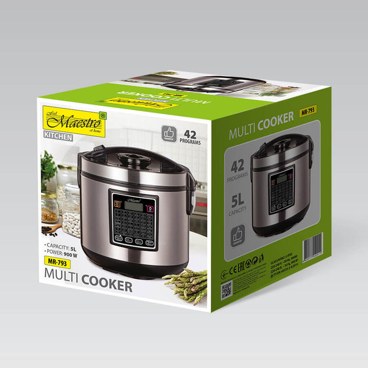 Maestro elektrische multicooker, inhoud 5 liter, 42 programma’s, vermogen 900 W, timer, MR-793