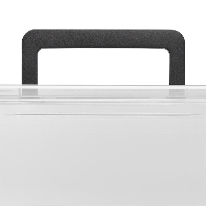 Moxom SimpleStore-bak, inhoud 60 l, doorzichtig, deksel met kliksluiting, voorzien van wieltjes, BPA-vrij, 04-0081