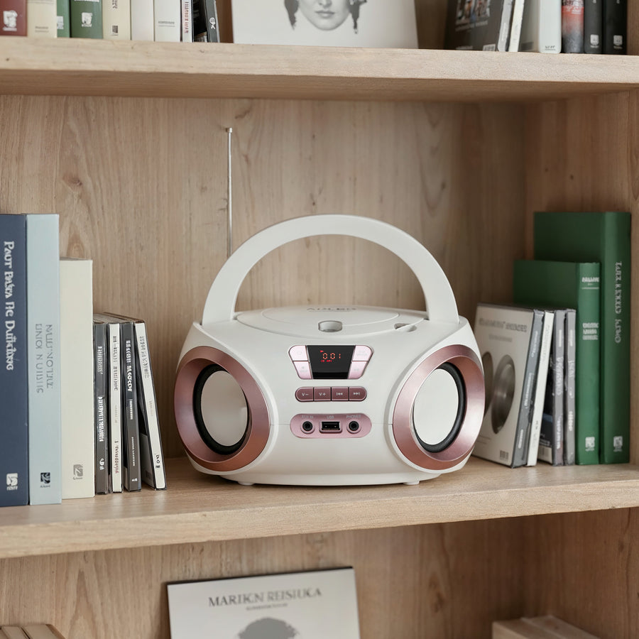 Boombox-radio met CD-MP3, USB, FM-radio, AUX, hoofdtelefoonaansluiting, Adler, AD 1181