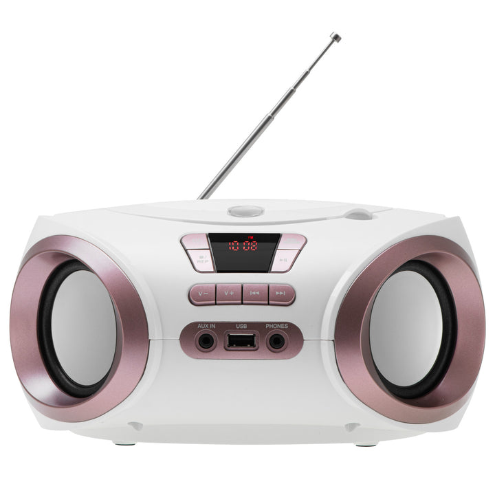 Boombox-radio met CD-MP3, USB, FM-radio, AUX, hoofdtelefoonaansluiting, Adler, AD 1181