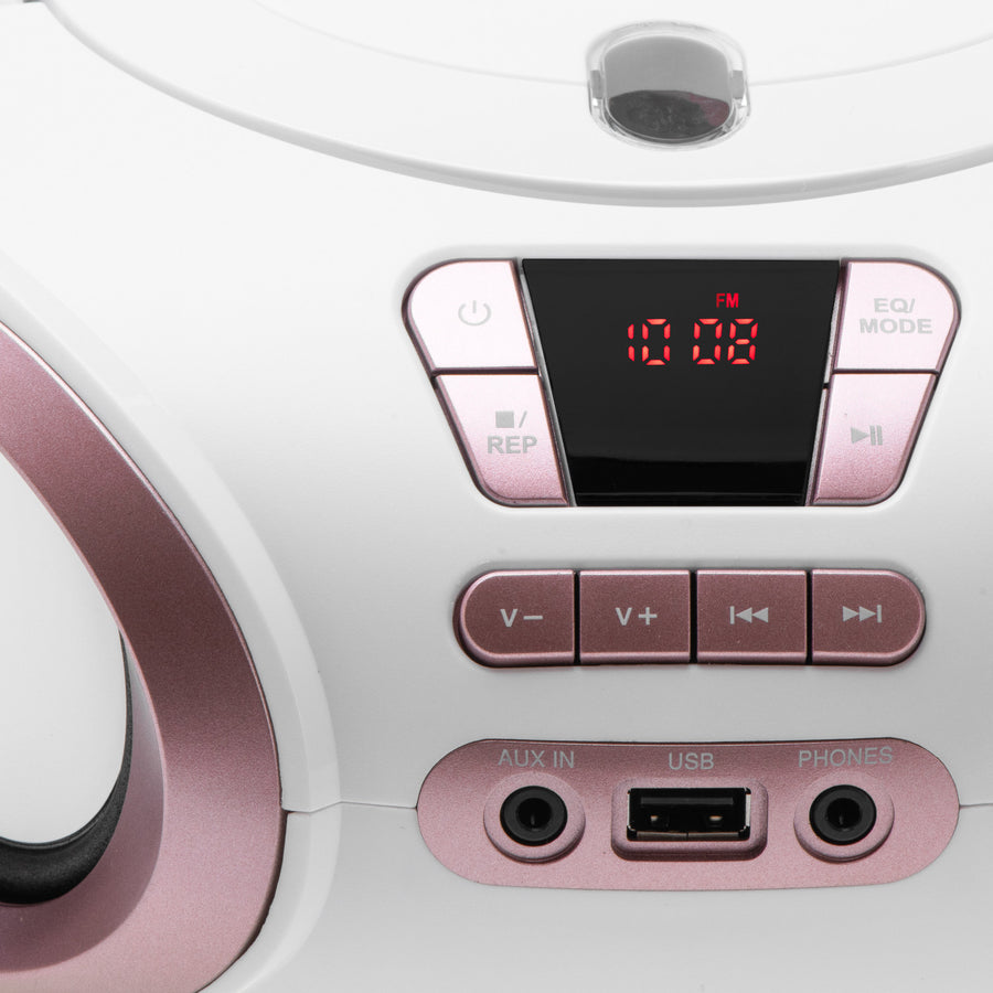 Boombox-radio met CD-MP3, USB, FM-radio, AUX, hoofdtelefoonaansluiting, Adler, AD 1181