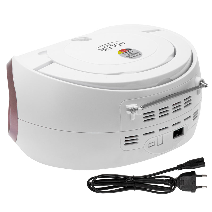 Boombox-radio met CD-MP3, USB, FM-radio, AUX, hoofdtelefoonaansluiting, Adler, AD 1181