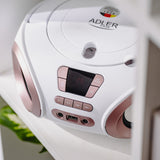 Boombox-radio met CD-MP3, USB, FM-radio, AUX, hoofdtelefoonaansluiting, Adler, AD 1181