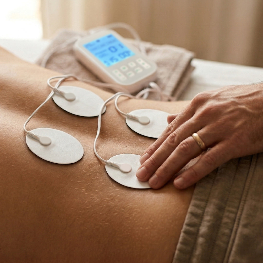 Massageapparaat en elektrostimulator voor spieren, TENS/EMS, 3-in-1-stimulatie, Mediatech, MT6543