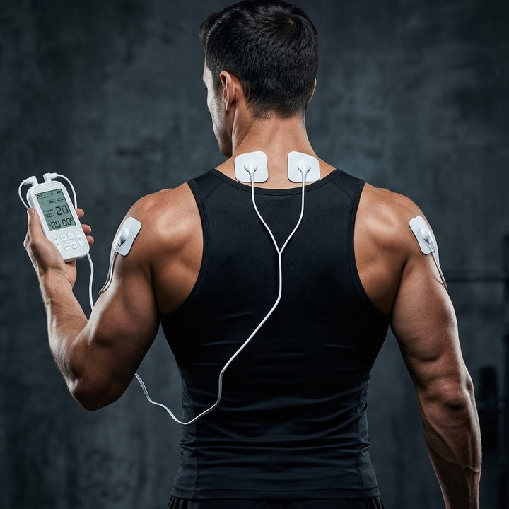 Massageapparaat en elektrostimulator voor spieren, TENS/EMS, 3-in-1-stimulatie, Mediatech, MT6543