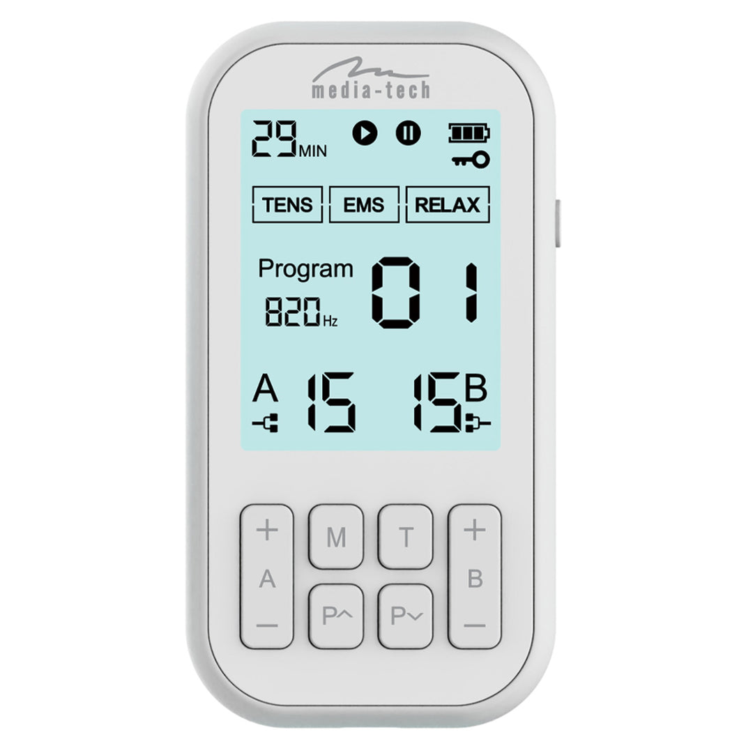 Massageapparaat en elektrostimulator voor spieren, TENS/EMS, 3-in-1-stimulatie, Mediatech, MT6543