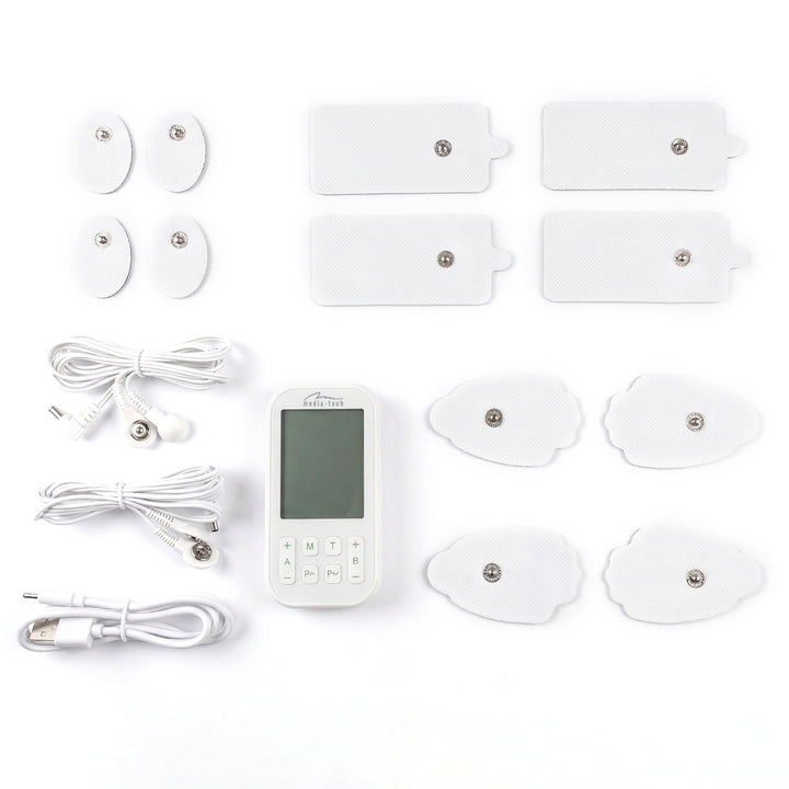Massageapparaat en elektrostimulator voor spieren, TENS/EMS, 3-in-1-stimulatie, Mediatech, MT6543