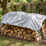 Zilverkleurig zeildoek 120 g 4 x 6 m VA0476, waterdicht, Vayox