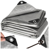 Zilverkleurig zeildoek 120 g 4 x 6 m VA0476, waterdicht, Vayox