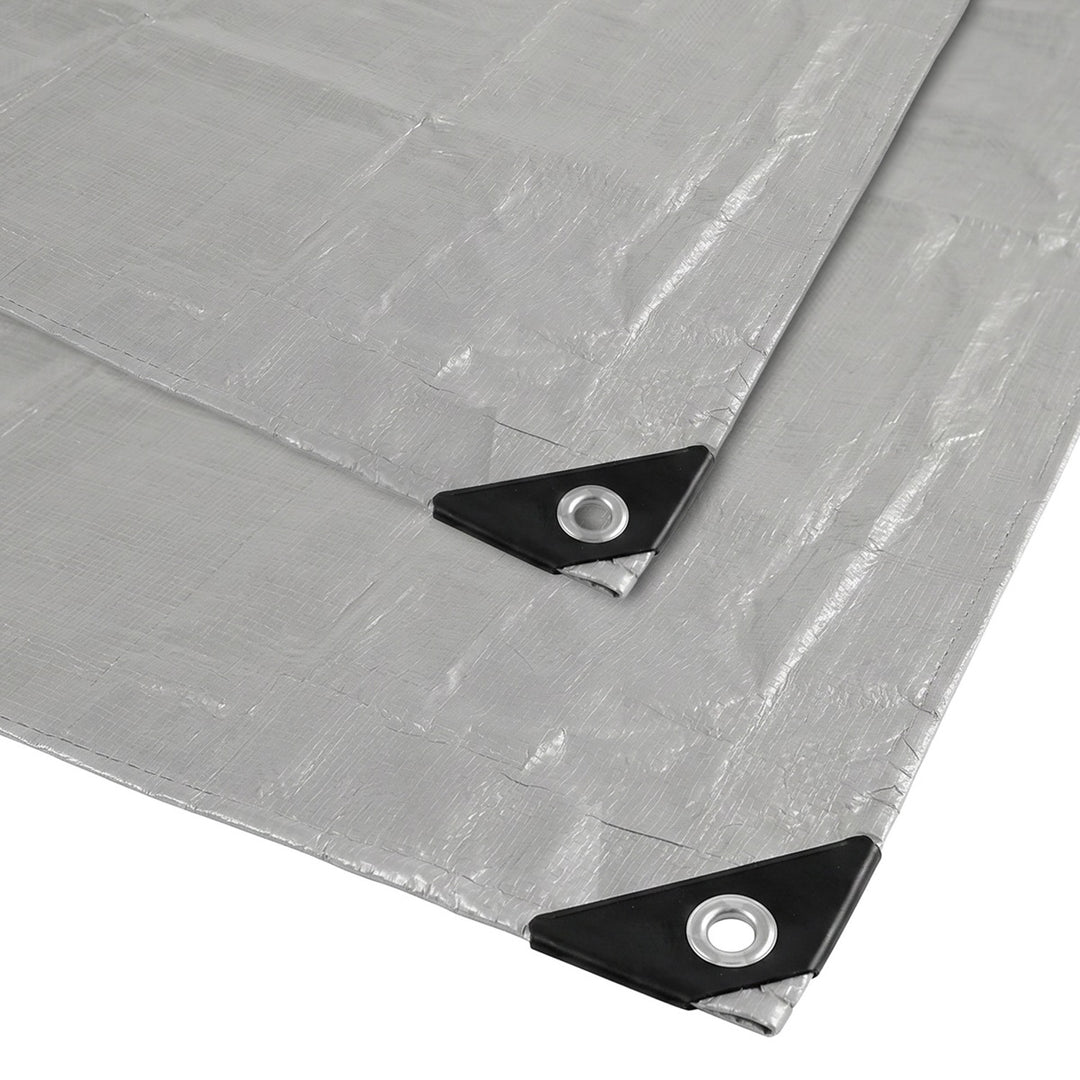 Zilverkleurig zeildoek 120 g 4 x 6 m VA0476, waterdicht, Vayox