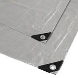Zilverkleurig zeildoek 120 g 4 x 6 m VA0476, waterdicht, Vayox