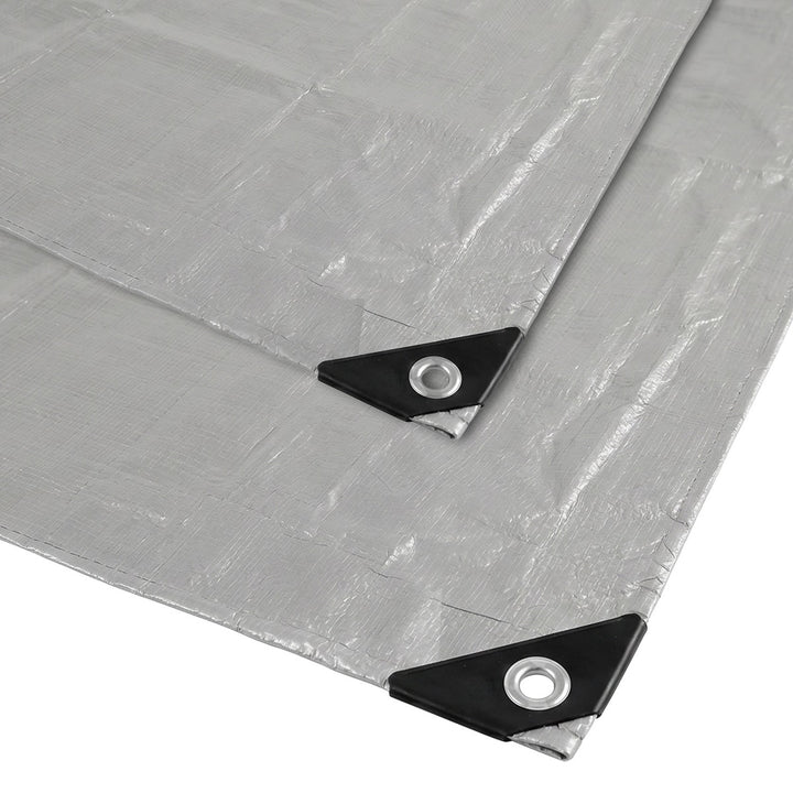 Zilverkleurig zeildoek 120 g 4 x 6 m VA0476, waterdicht, Vayox