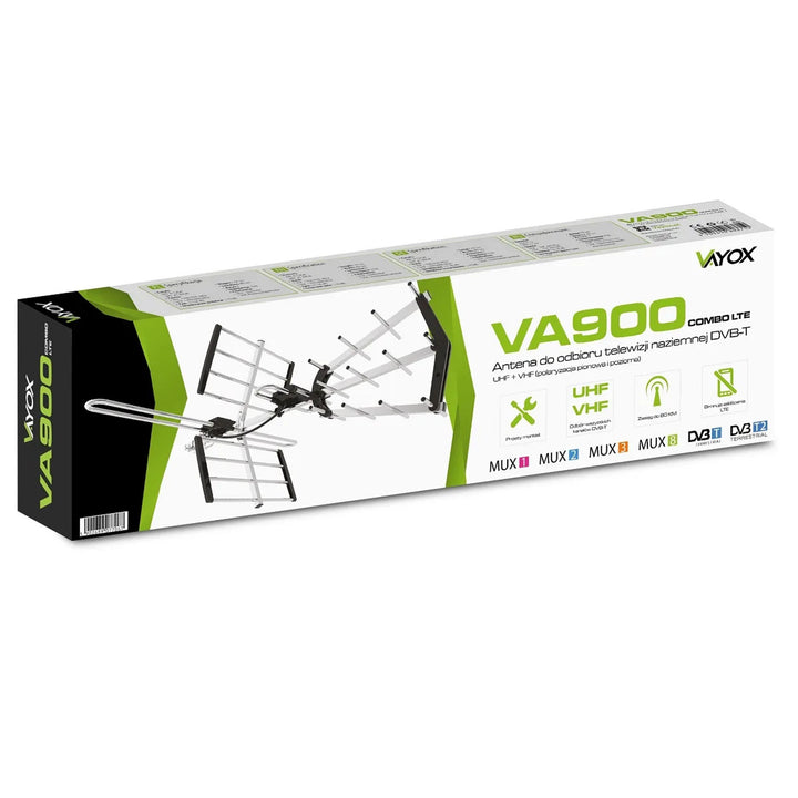 VA900 COMBO DVB-T/T2 richtantenne met LTE-filter, aluminium, Vayox