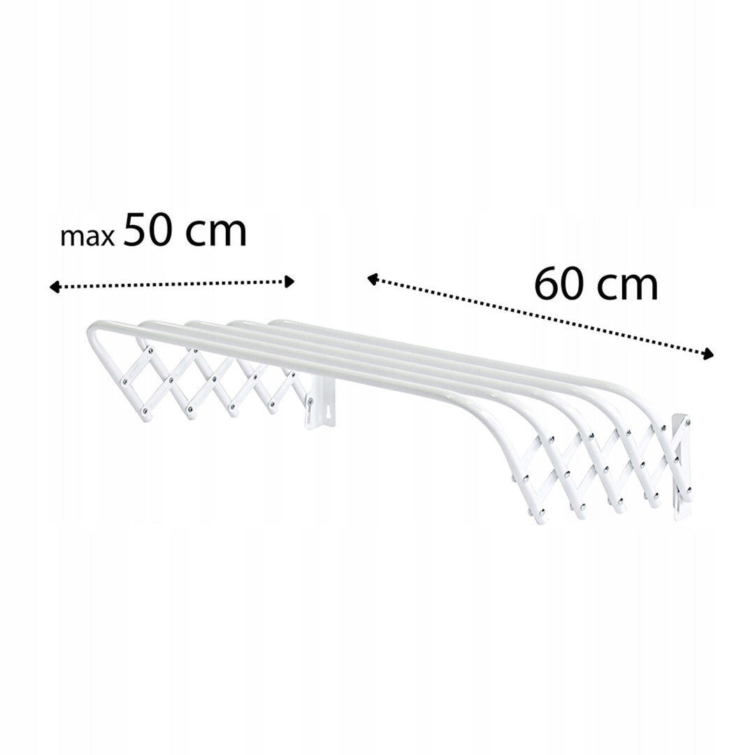 Harmonica-droogrek 60, voor kleding en ondergoed, uitschuifbaar, wit, model 103, Sepio