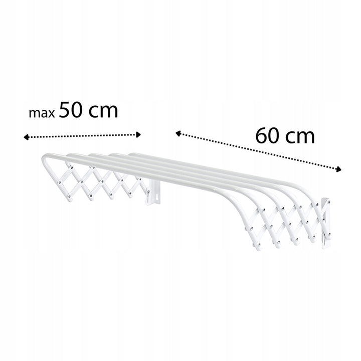 Harmonica-droogrek 60, voor kleding en ondergoed, uitschuifbaar, wit, model 103, Sepio