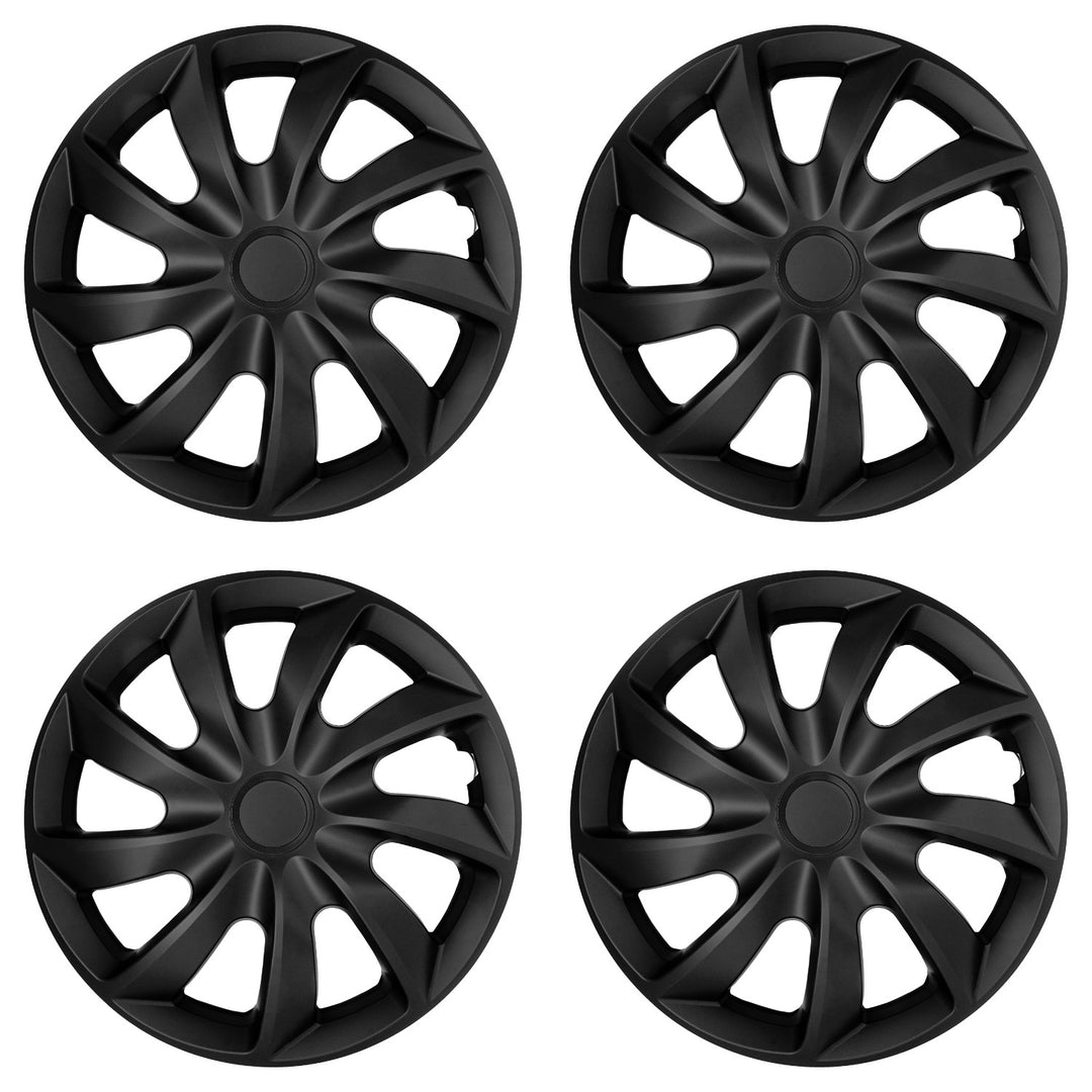 Universele autowielkappen 16'' NRM Quad, matzwart, 4 stuks