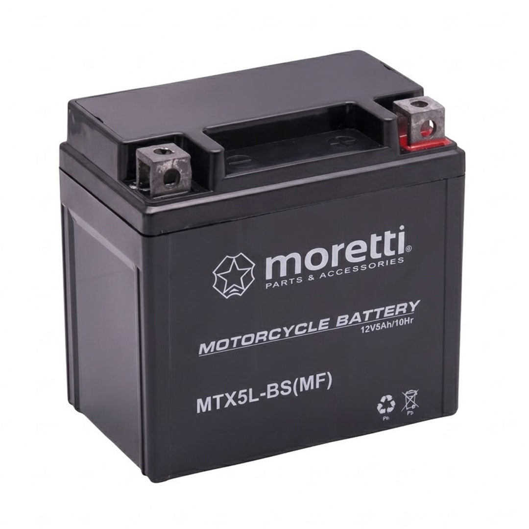 Moretti-accu, 12 V, 5 Ah, AGM (gel), startstroom 70 A, AKUYTX5L-BSXMOR000
