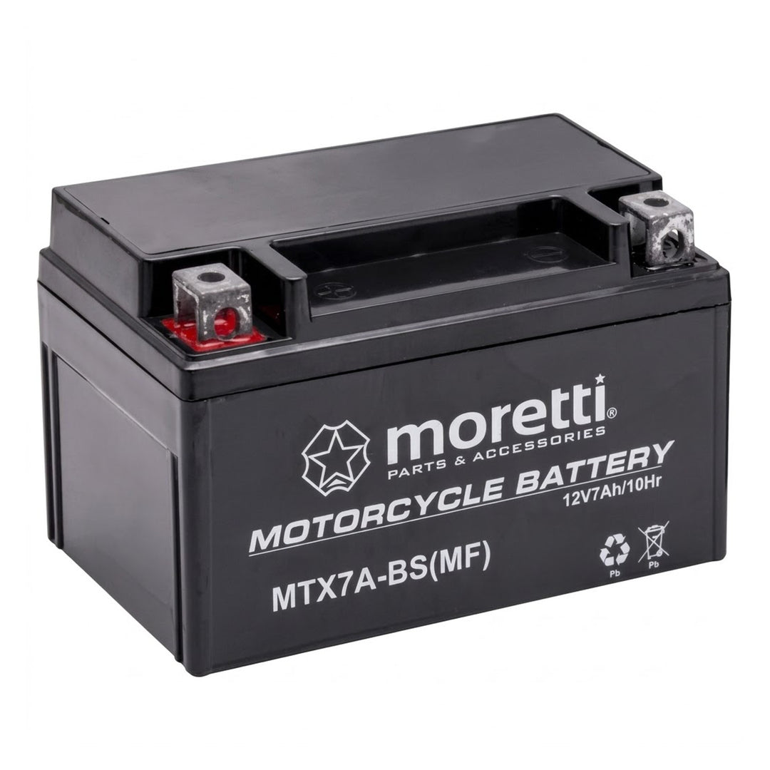 Moretti-accu, 12 V, 7 Ah, AGM (gel), startstroom 90 A, AKUYTX7A-BSXMOR000