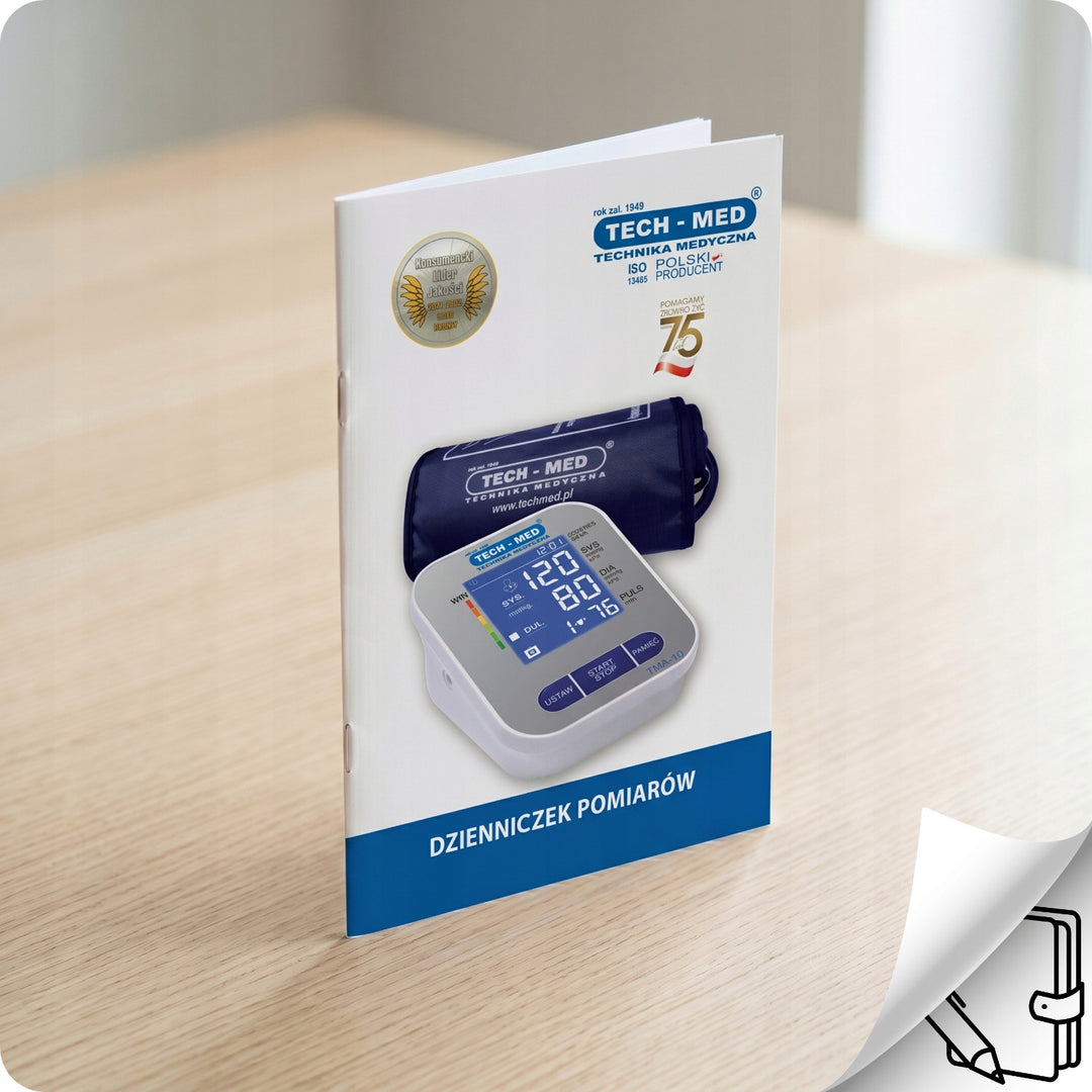 Elektronische bloeddrukmeter, verlicht scherm, manchet 22–32 cm, aritmie-indicator, TMA-10, Tech-Med