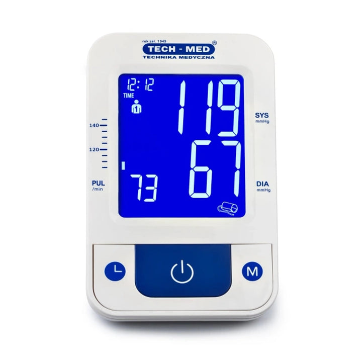 Elektronische bloeddrukmeter, spraakfunctie, manchet 22–42 cm, IHB-indicator, TMA-CONTROL3, Techmed