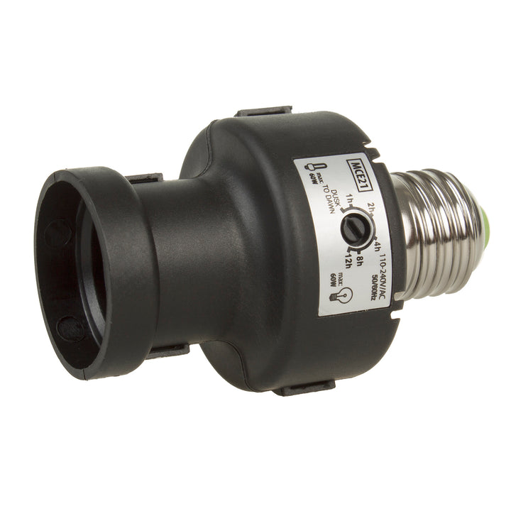 Maclean E27-lamphouder, 100 W, met schemersensor en timer, MCE21B, 2 stuks