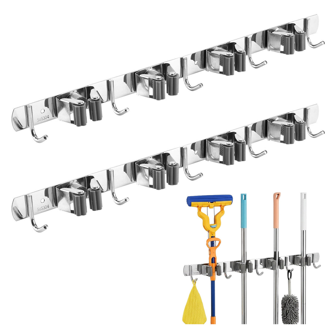 Maclean wandrek voor tuingereedschap en dweilen, van staal, met haken, max. draagvermogen 20 kg, breedte 49 cm, MC-184, 2 stuks