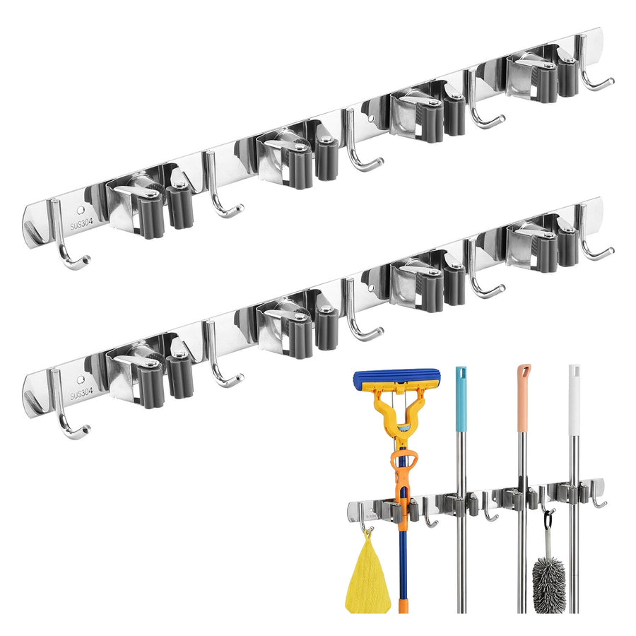 Maclean wandrek voor tuingereedschap en dweilen, van staal, met haken, max. draagvermogen 20 kg, breedte 49 cm, MC-184, 2 stuks