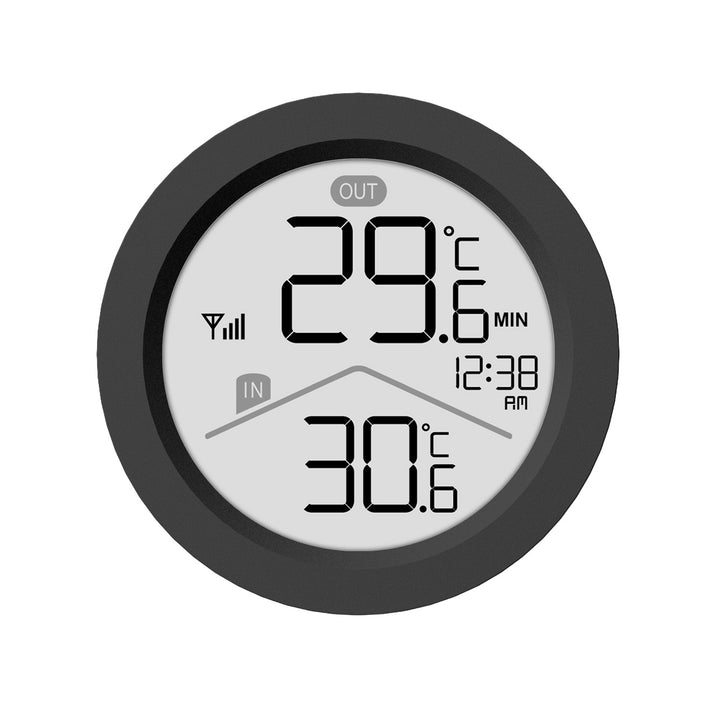 GreenBlue draadloos weerstation, binnen-/buitentemperatuur, klok, naar keuze °C / °F, bereik tot 60 m, zwart, GB162 B + 4x AAA-alkalinebatterijen van Varta Industrial