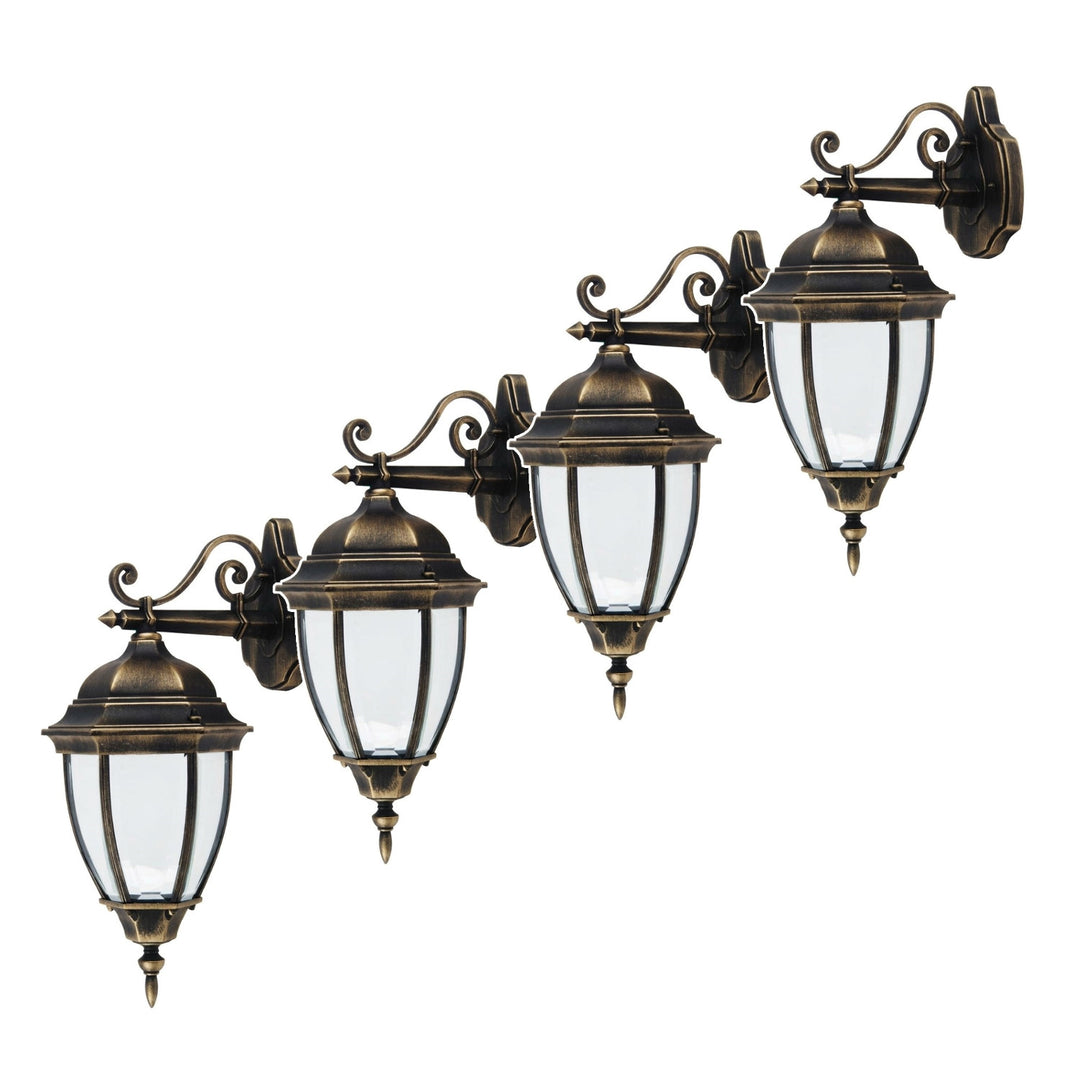 Rabalux wandlamp, voor buiten, IP44, E27, max. 60 W, antiek goud, Toronto, 4 stuks