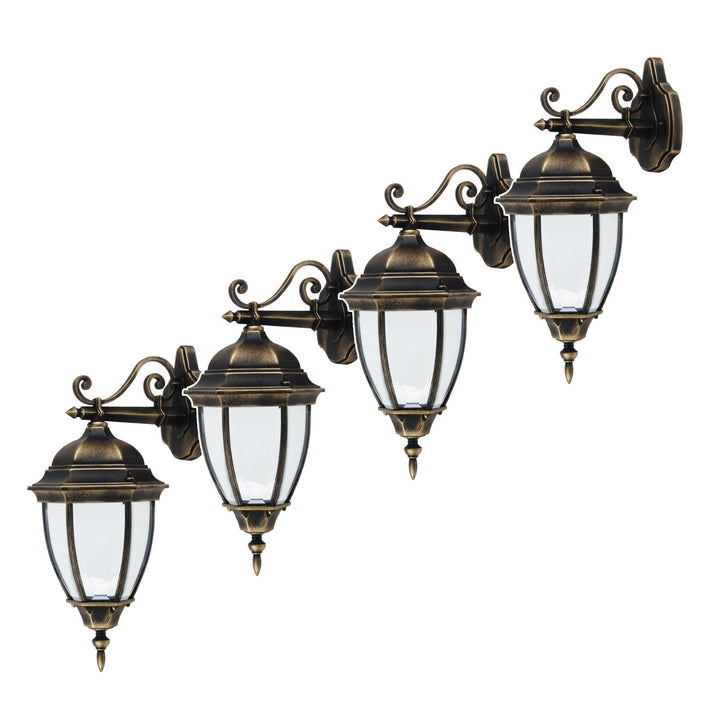 Rabalux wandlamp, voor buiten, IP44, E27, max. 60 W, antiek goud, Toronto, 4 stuks