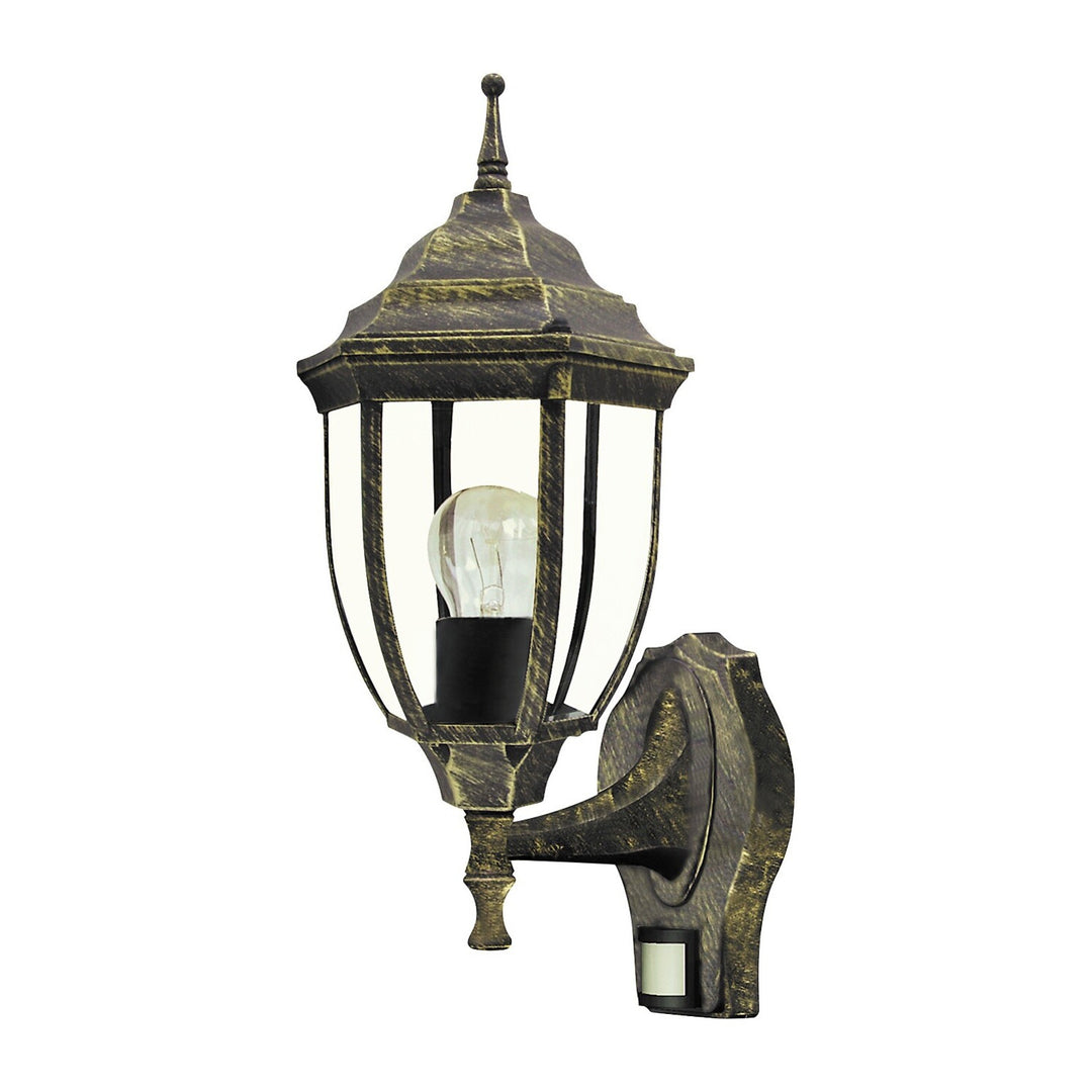 Rabalux wandlamp, voor buiten, bewegingssensor, IP43, E27, max. 60 W, antiek goud, Nizza, 2 stuks