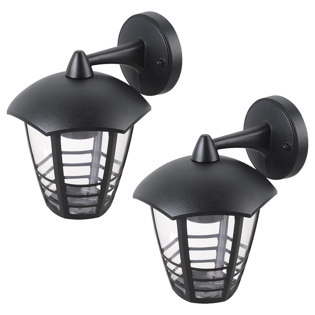 Rabalux wandlamp, voor buiten, IP44, E27, max. 60 W, zwart, Marseille, 2 stuks