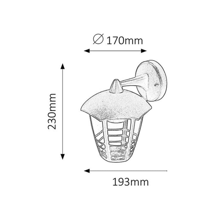 Rabalux wandlamp, voor buiten, IP44, E27, max. 60 W, zwart, Marseille, 4 stuks