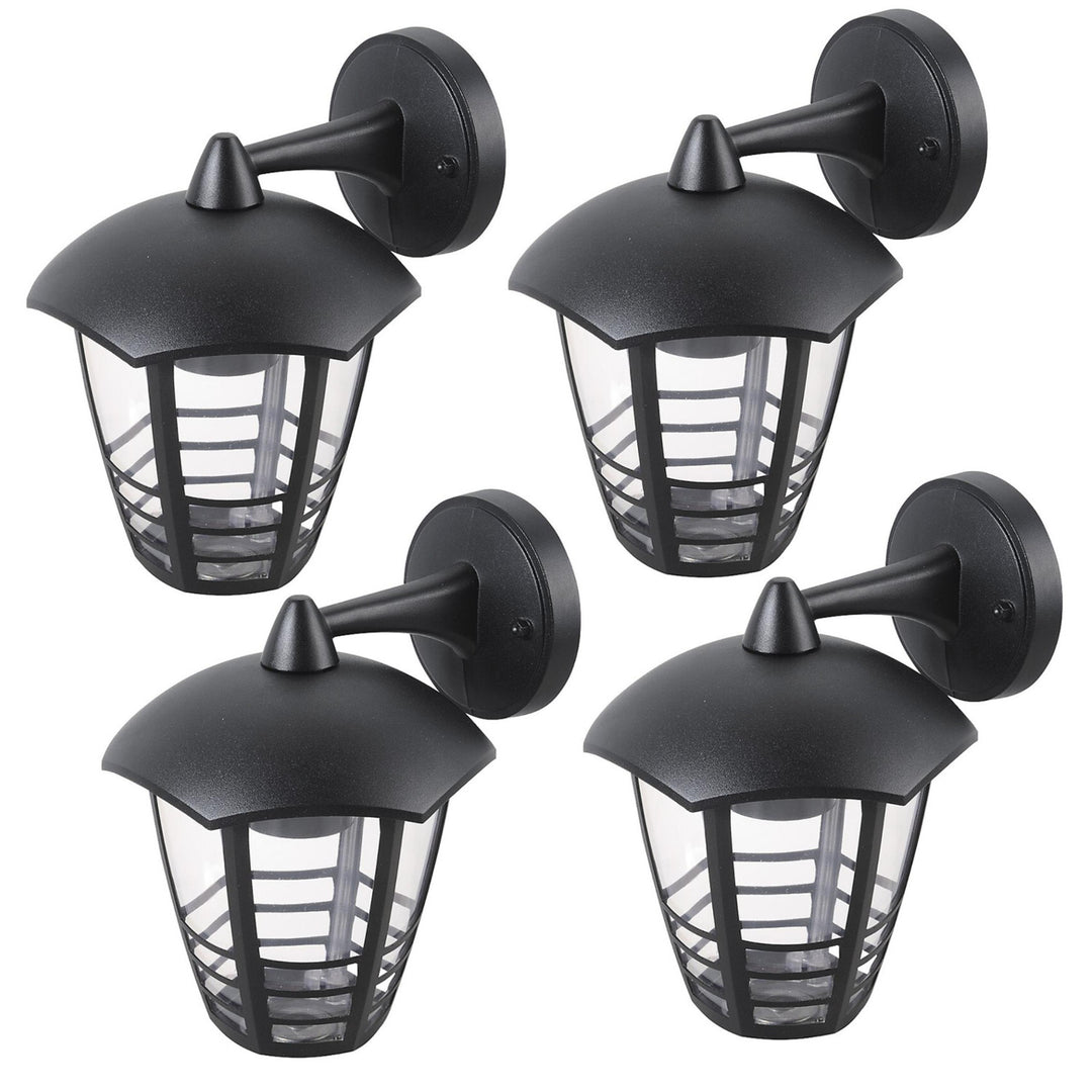Rabalux wandlamp, voor buiten, IP44, E27, max. 60 W, zwart, Marseille, 4 stuks