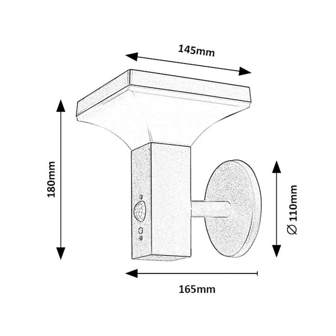 Rabalux-lamp, wandlamp, voor buiten, op zonne-energie, IP44, LED 4 W, Geleen, 2 stuks