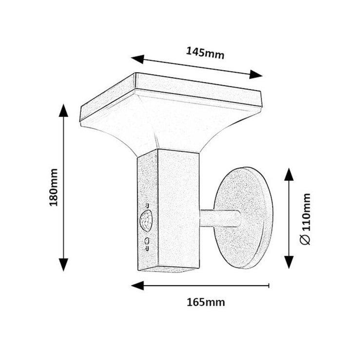 Rabalux-lamp, wandlamp, voor buiten, op zonne-energie, IP44, LED 4 W, Geleen, 2 stuks