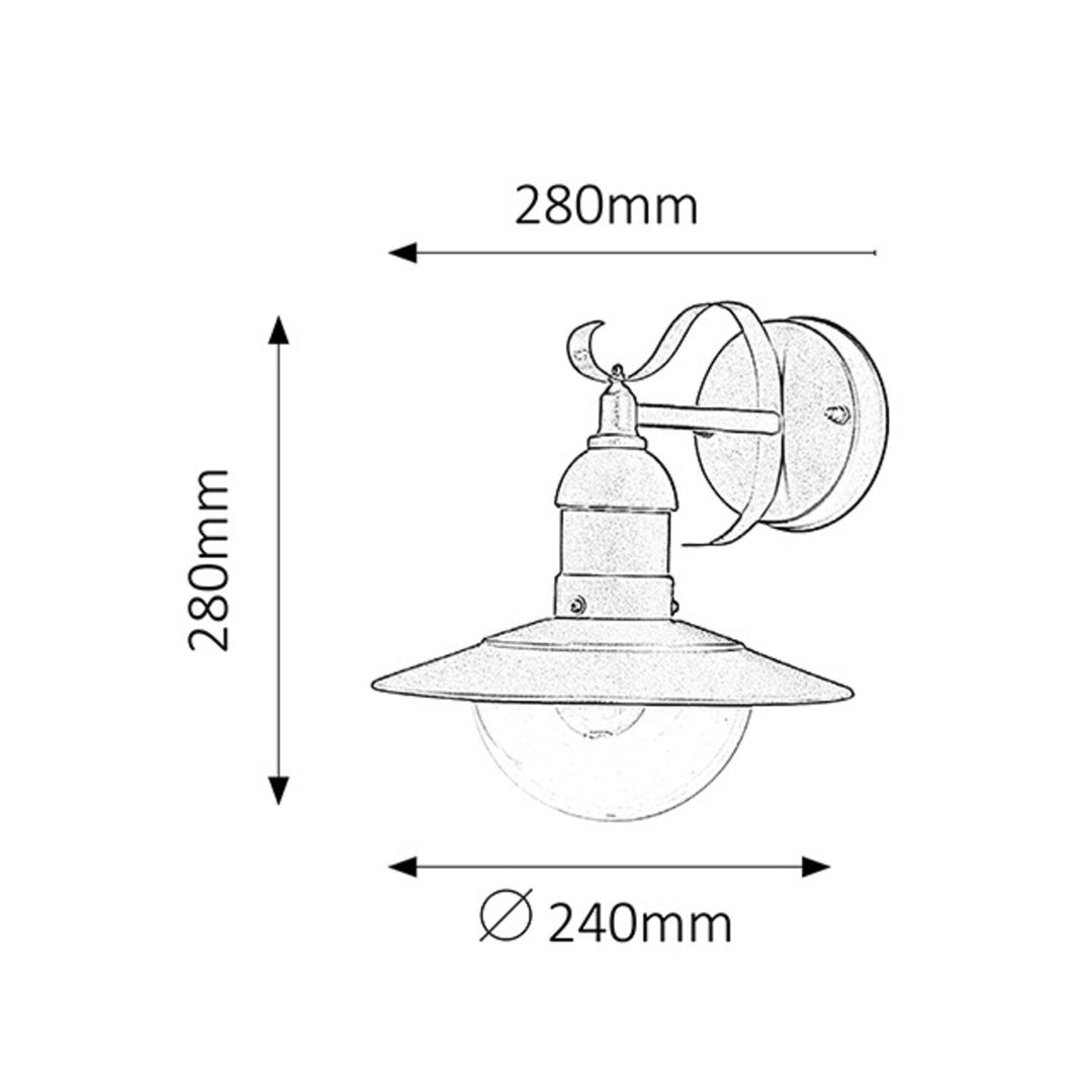 Rabalux wandlamp, voor buiten, IP44, E27, max. 60 W, groen, Oslo, 2 stuks