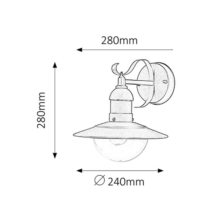 Rabalux wandlamp, voor buiten, IP44, E27, max. 60 W, groen, Oslo, 2 stuks