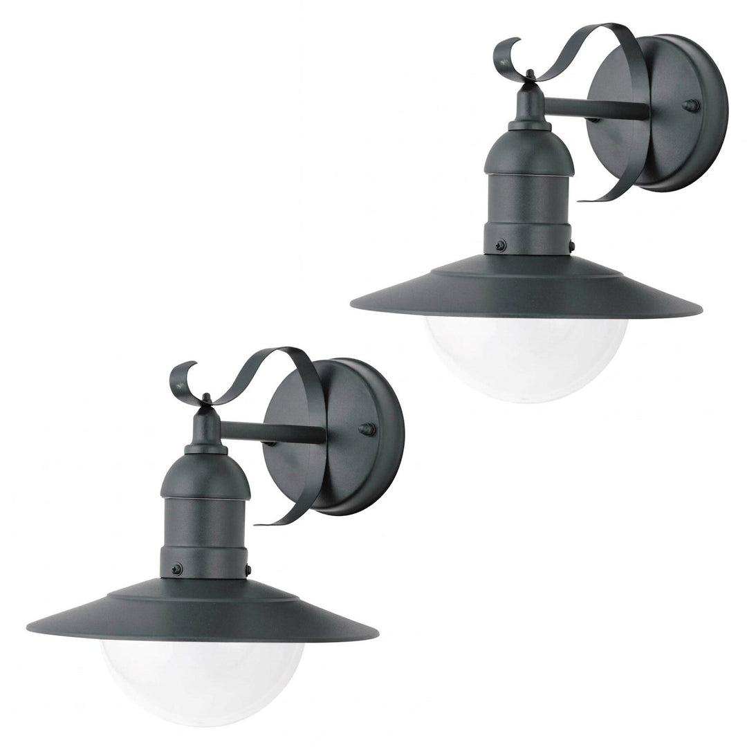 Rabalux wandlamp, voor buiten, IP44, E27, max. 60 W, groen, Oslo, 2 stuks