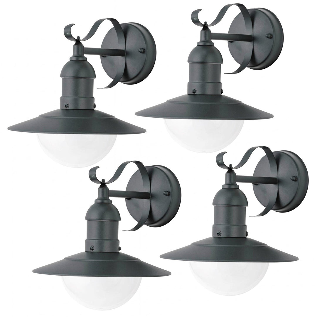 Rabalux wandlamp, voor buiten, IP44, E27, max. 60 W, groen, Oslo, 4 stuks