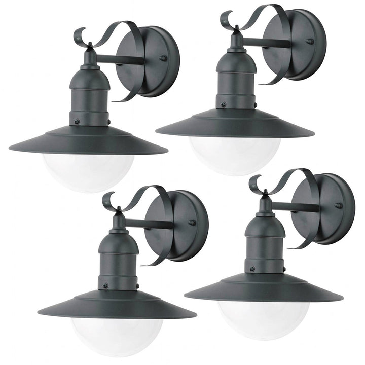 Rabalux wandlamp, voor buiten, IP44, E27, max. 60 W, groen, Oslo, 4 stuks