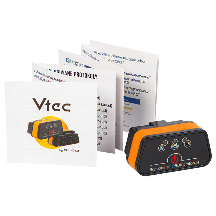 OBD2-diagnose-interface Vtec iTRON Blow, Bluetooth 4.0, draadloze communicatie met de boordcomputer van de auto, hoge compatibiliteit, 58-660#