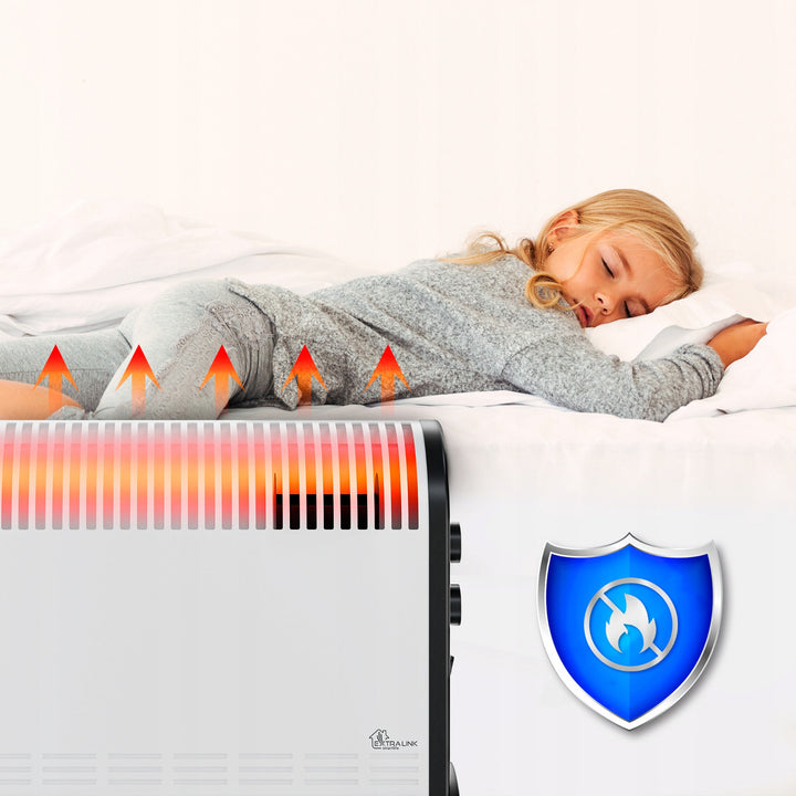 Extralink elektrische convectorverwarming, vermogen 2000 W, ingebouwde ventilator voor warmteverspreiding, 3-traps regeling, turbostand, LCV-06
