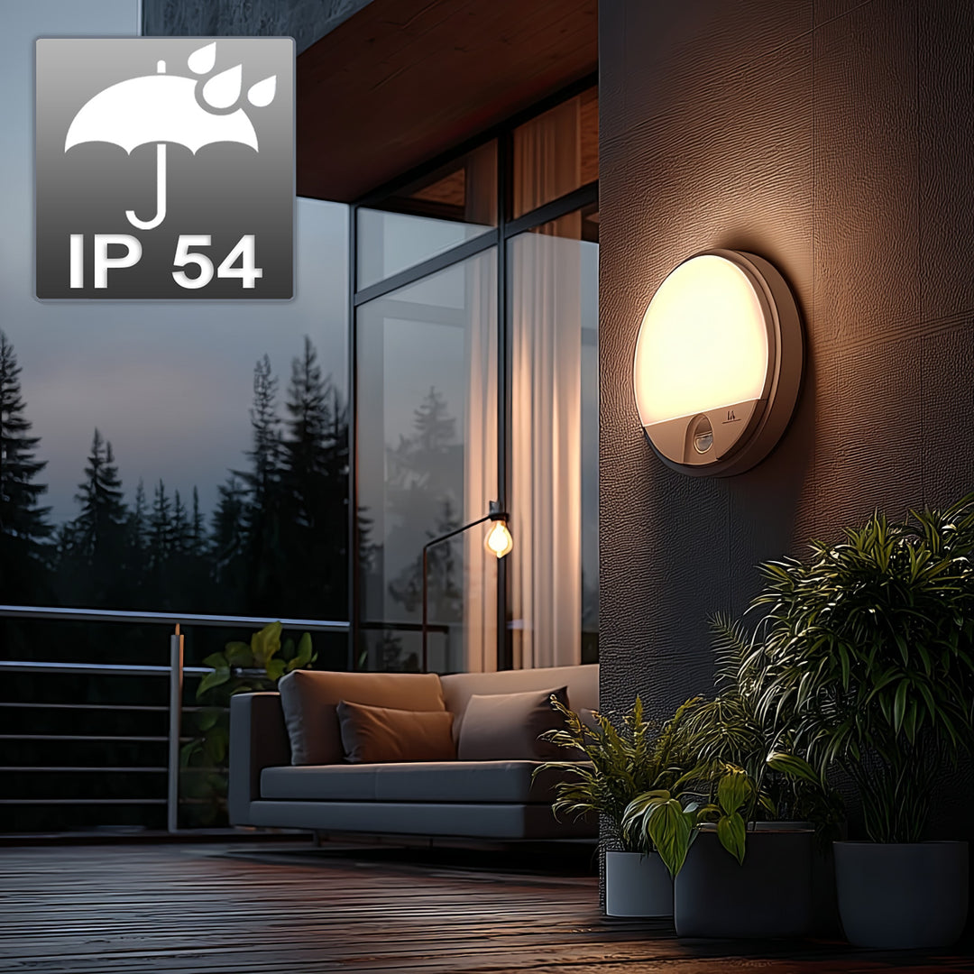 Maclean LED-lamp met bewegingssensor, PIR-sensor, kleur: wit, 15 W, IP54, 1100 lm, neutrale lichtkleur, MCE291 W, 2 stuks