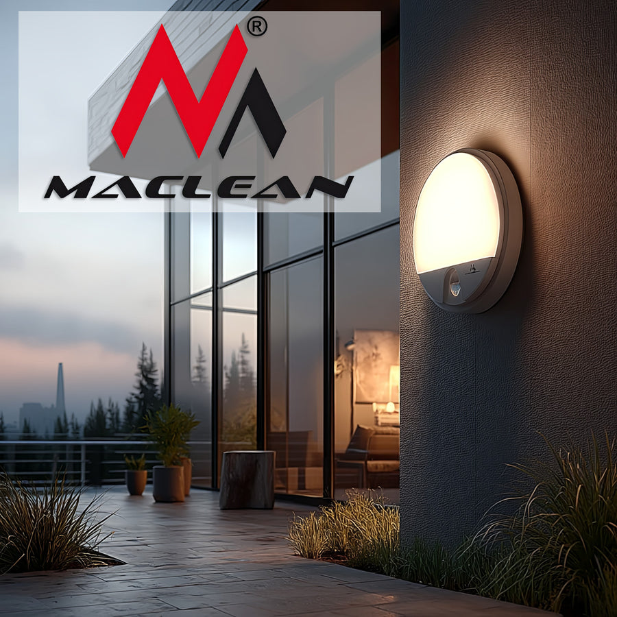 Maclean LED-lamp met bewegingssensor, PIR-sensor, kleur: wit, 15 W, IP54, 1100 lm, neutrale lichtkleur, MCE291 W, 2 stuks