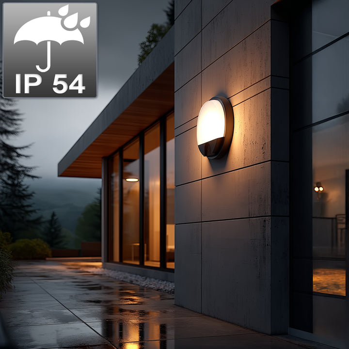 Maclean LED-lamp met bewegingssensor, PIR-sensor, kleur: grijs, 15 W, IP54, 1100 lm, neutraal wit, MCE291 W, 2 stuks