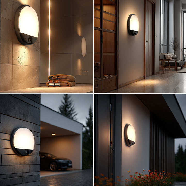 Maclean LED-lamp met bewegingssensor, PIR-sensor, kleur: grijs, 15 W, IP54, 1100 lm, neutraal wit, MCE291 W, 2 stuks